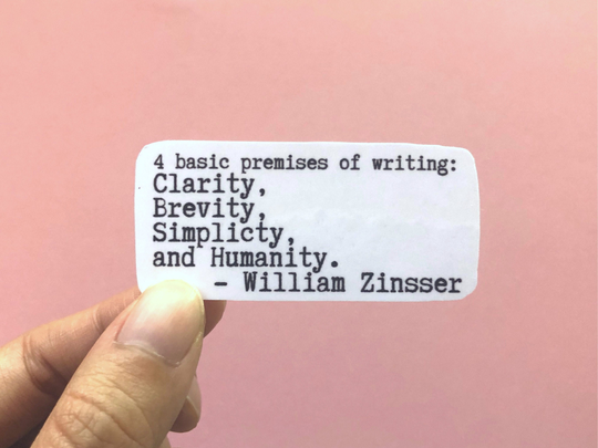 4 Premises Of Writing Sticker | Writer Gifts Author Quotes Motivation