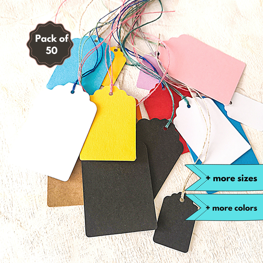 Kraft Tags Blank, Price With String Pack Of 50
