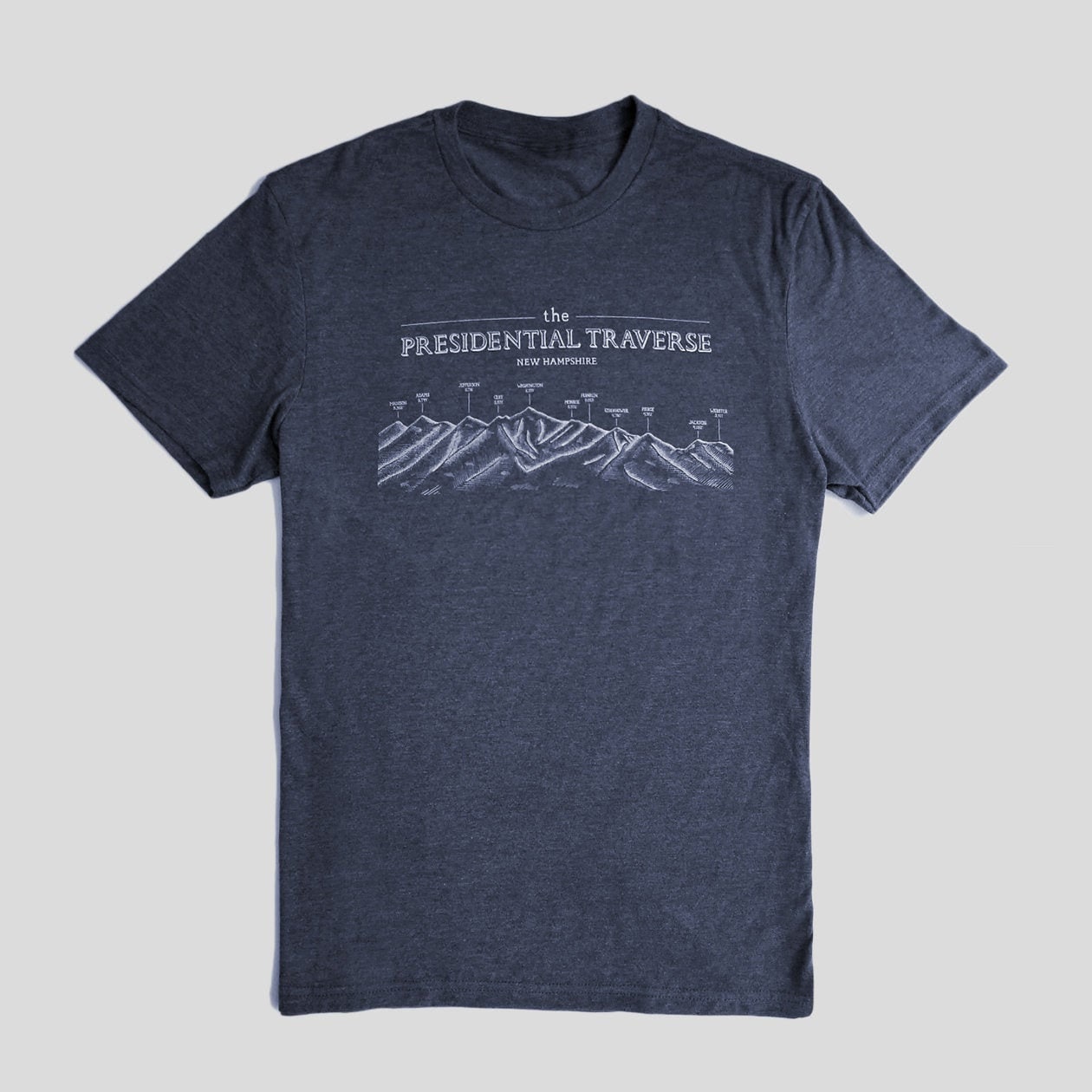 Presidential Traverse Cotton Blend Shirt, Polyester, Hiking, Camping, Outdoor Sports, Unisex, Gray, Adventure, Forest, Hiking Tshirt, Tee