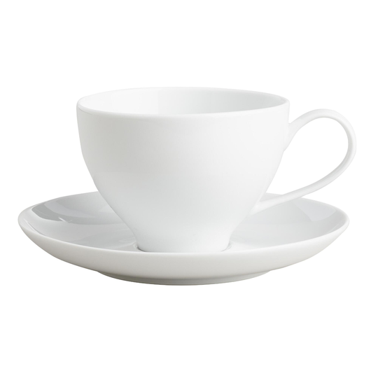 White Porcelain Spin Cup And Saucer Duo Set Of 4 by World Market