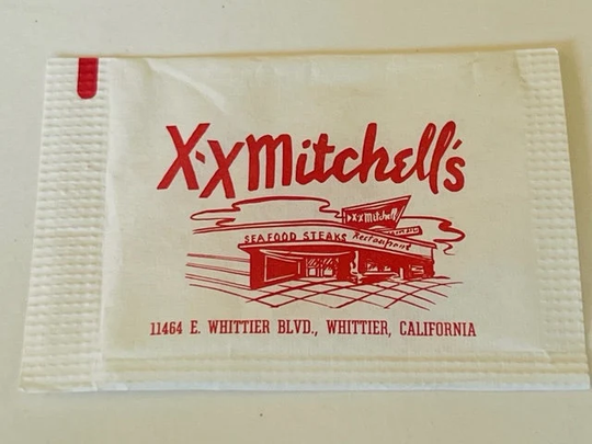 Ch Sugar Packet Sign Paper Ephemera Advertising Vtg Memorabilia 1960S C & H Hotel Motel California Xx Mitchells Whittier Seafood