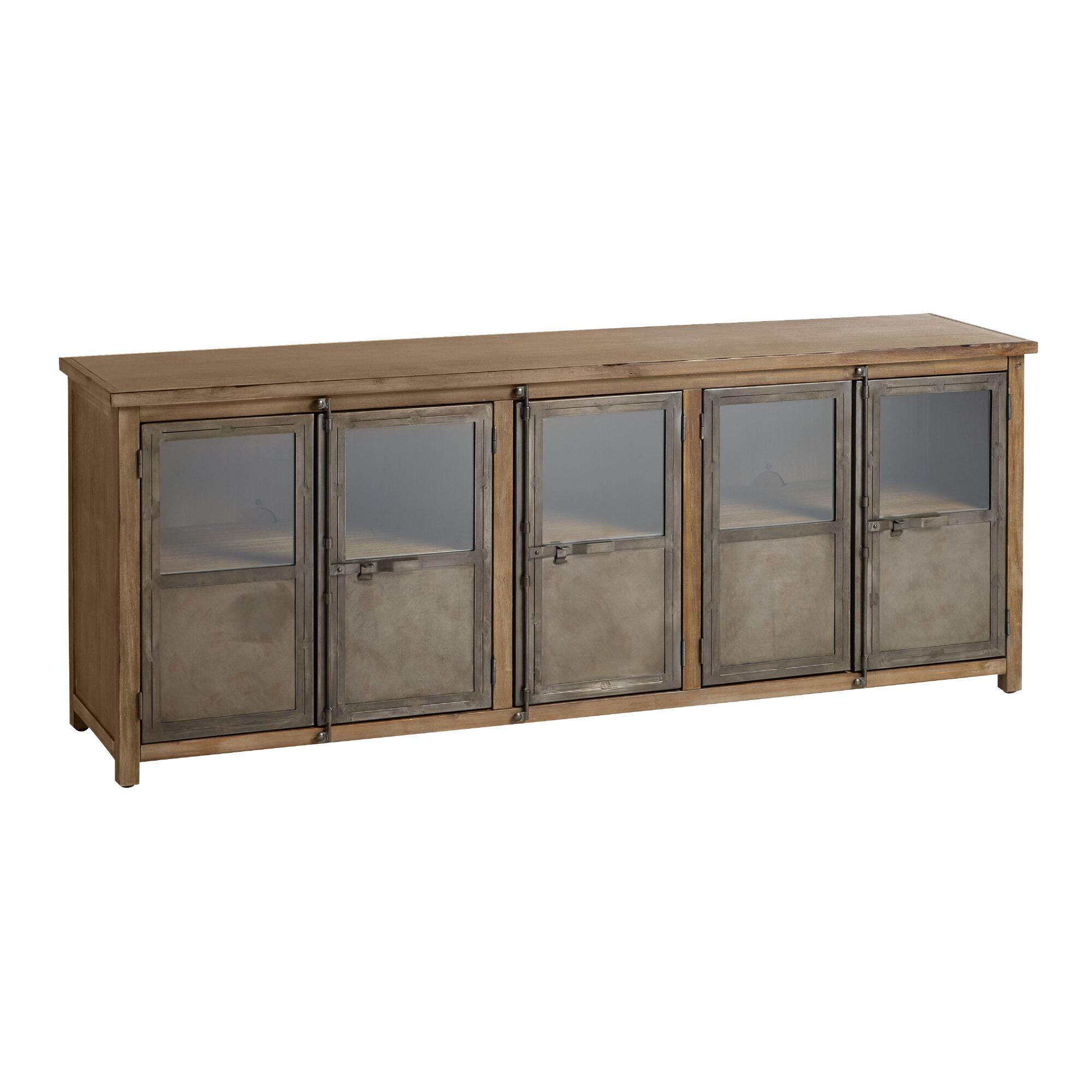 Large Wood and Metal Langley Storage Cabinet: Brown by World Market