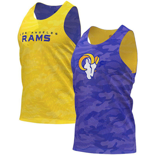 Men's FOCO Royal/Gold Los Angeles Rams Reversible Mesh Tank Top, Size: Small, Blue