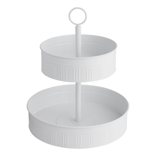 White Galvanized Steel 2 Tier Serving Stand by World Market