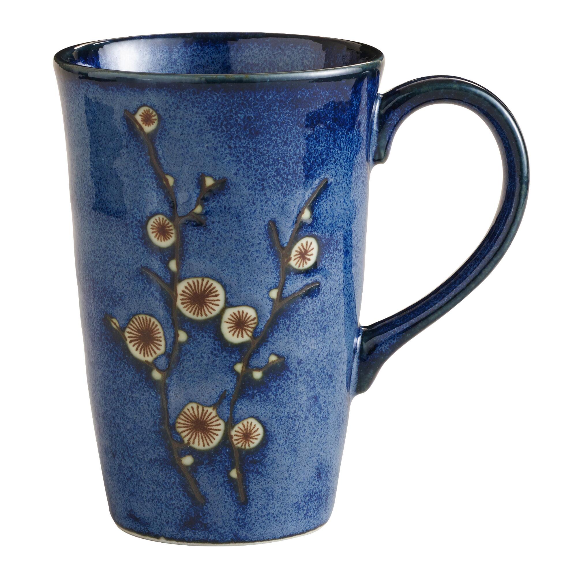 Blue Cherry Blossom Mugs Set Of 6 - Stoneware by World Market