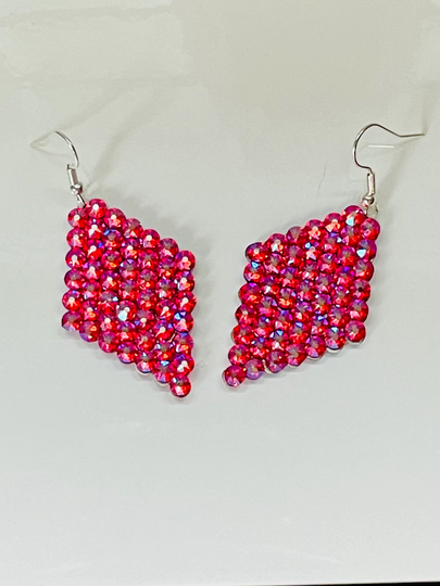 Swarovski Hyacinth Shimmer Rhinestone Diamond-Shaped Dangle Earring
