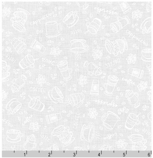Mini Madness White Coffee Break Yardage By Robert Kaufman | Sku #20795-1