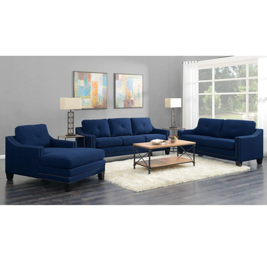 Picket House Furnishings Mauldin Modern Polyester/Polyester Blend Blue Living Room Set | UMO0803PC