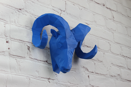 Medium Geometric Ram Wall Head Modern Decor