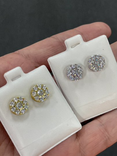 925 Large Stone Circle Earring
