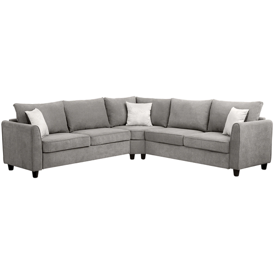 Clihome Shape Big Sectional Sofa Modern Gray Polyester/Blend Sectional | GTCH-2AEA001