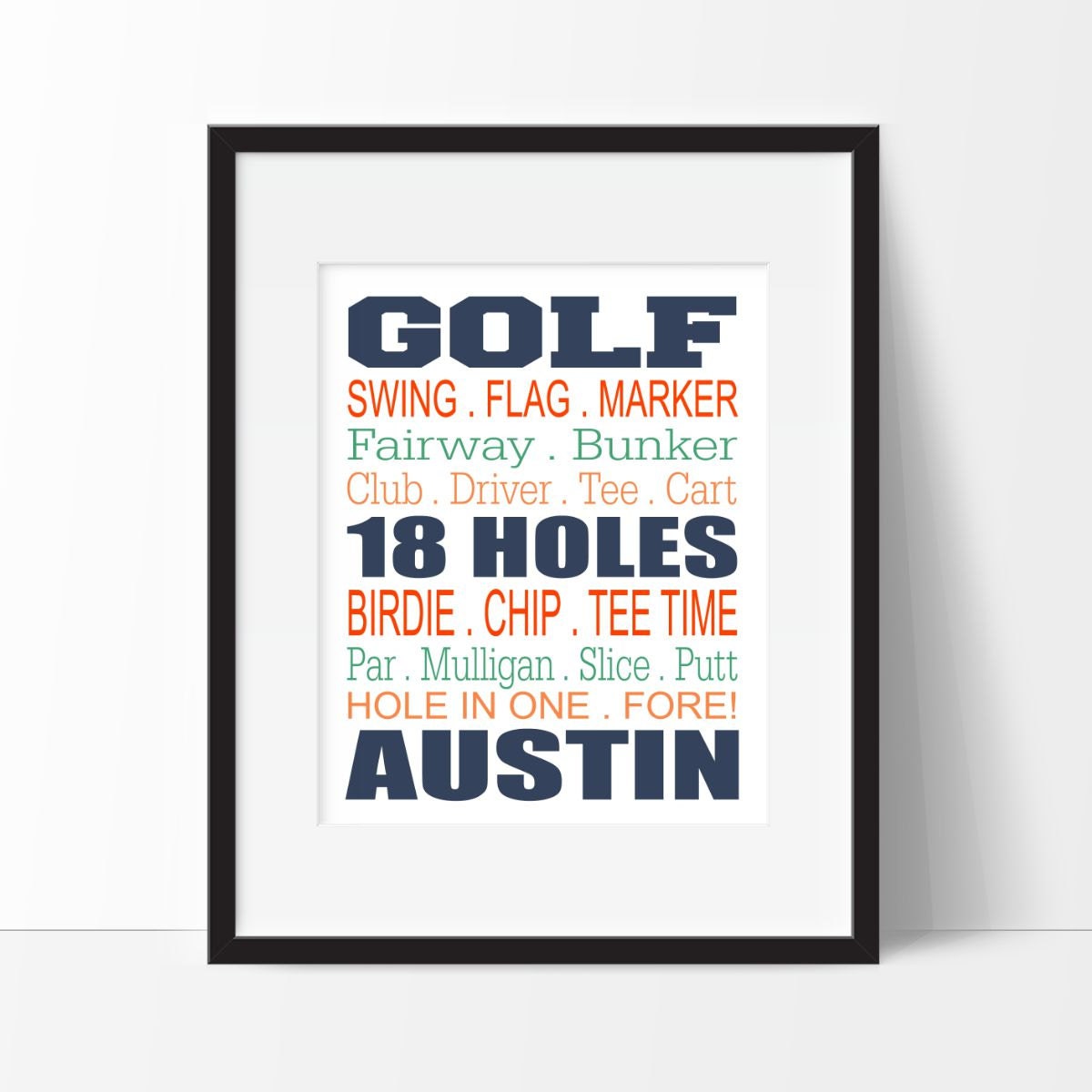Golf Print, Wall Art, Room Decor, Personalized Decor For Kids