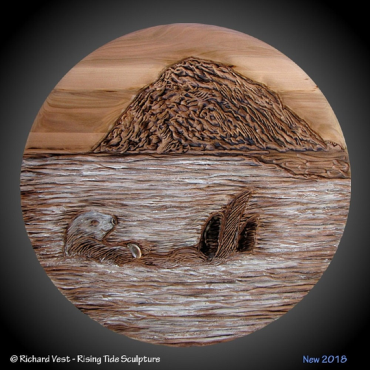 Morro Rock Floating Sea Otter Wall Carving