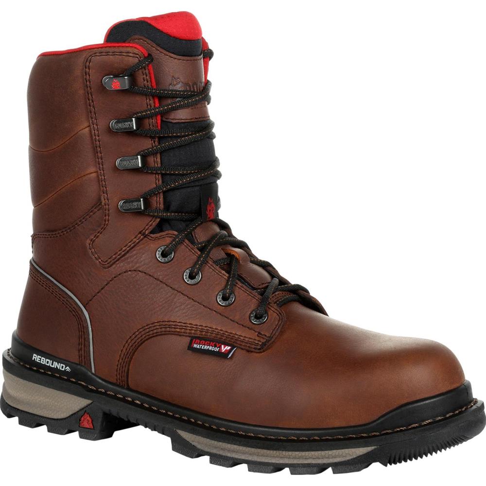 Rocky Size: 13 Wide Mens Dark Brown Waterproof Work Boots Rubber | RKK0296 W 130