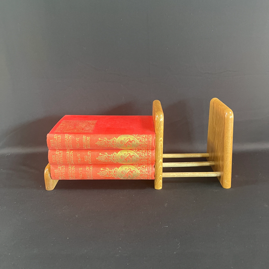 Solid Wood Book Shelf With Adjustable Sliding Bar, Cook Rack, Desktop Shelf, Organizer, 14-1/4" X 5-1/4"