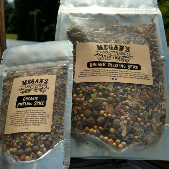 Organic Pickling Spice Blend, Culinary Herbs, Cassia Cinnamon Chips, Mustard, Coriander, Allspice, Peppercorns, Organic, Fair Trade