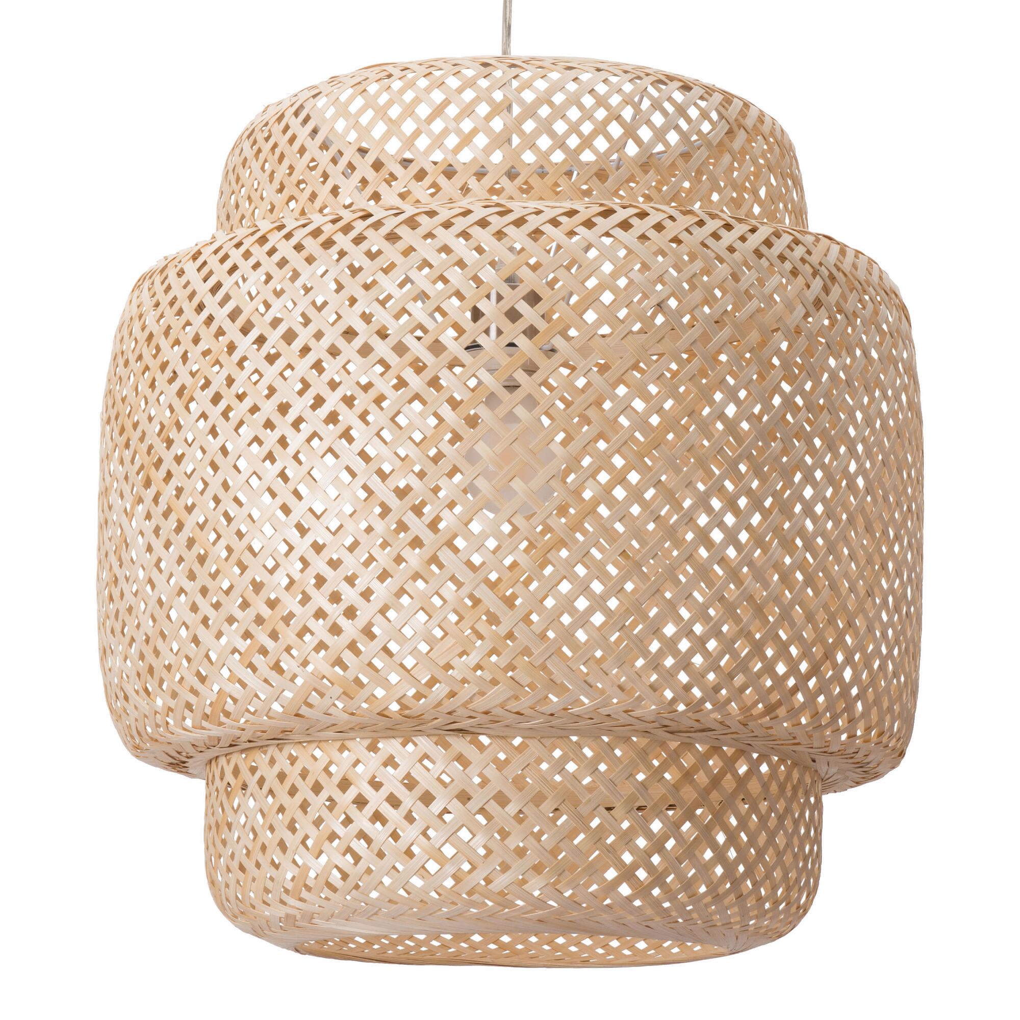 Natural Bamboo Woven Adams Pendant Lamp: Gold by World Market