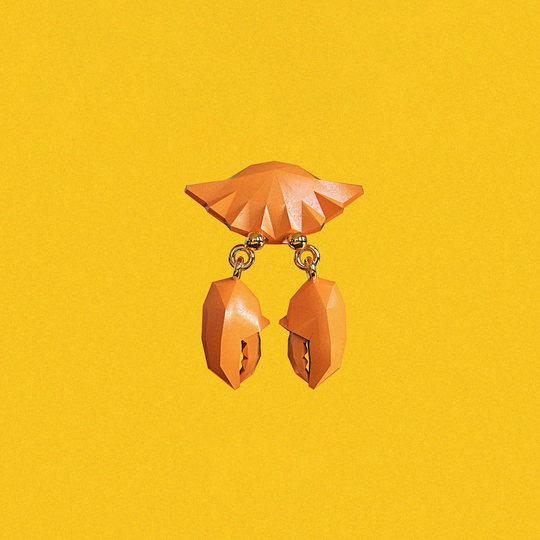 Crab With Big Claws Stud Earrings Pixelated Animals Cartoon Earrings/Clips