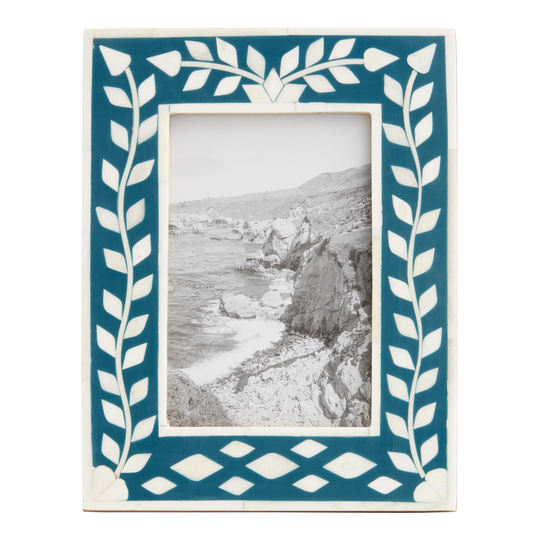 Blue Floral Inlay Bone Frame by World Market