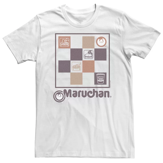 Big & Tall Maruchan Checkered Board Icon Tee, Men's, Size: 4XL Tall, White