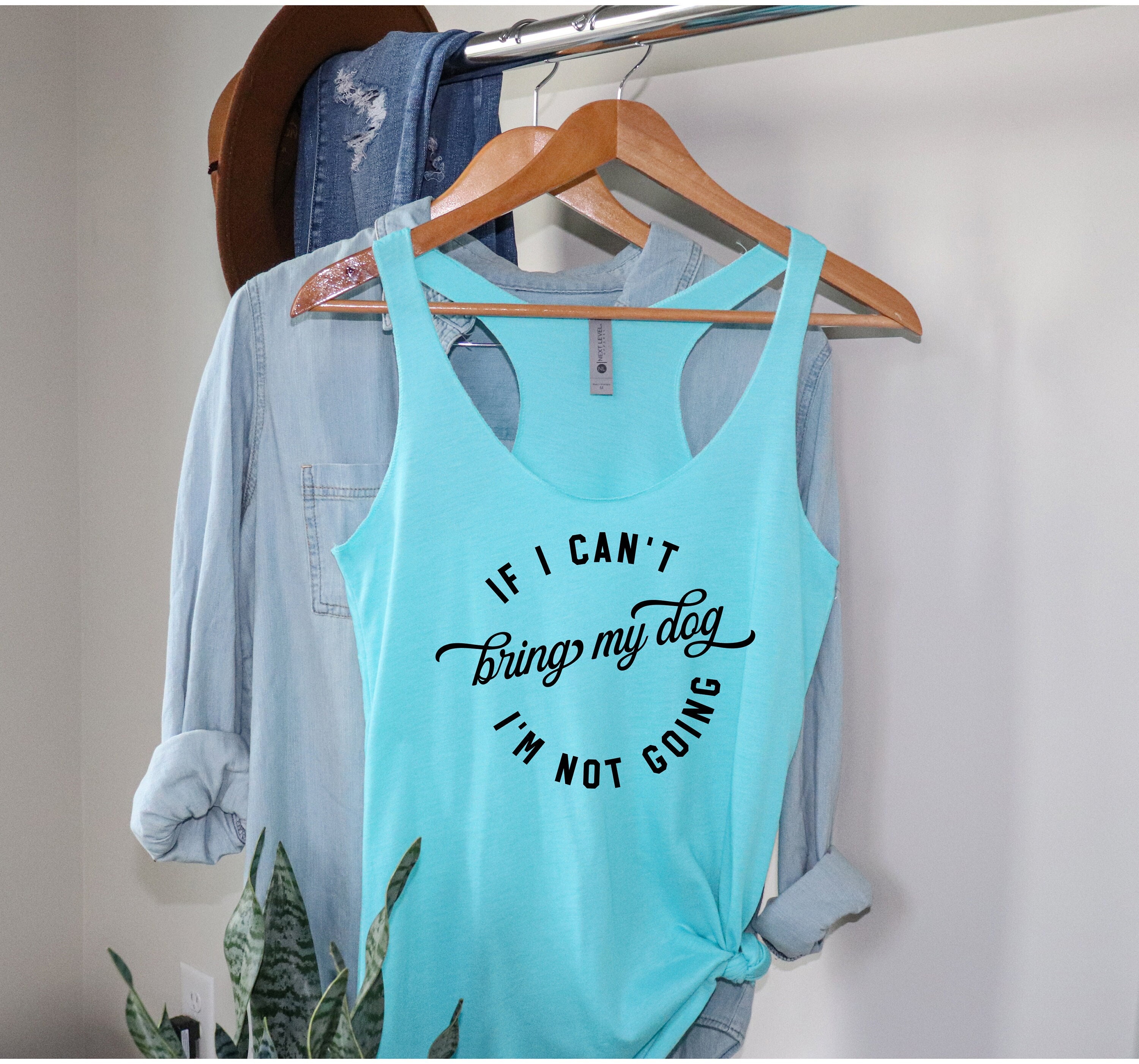 Dog Mom Womens Tank Top Racerback If I Cant Bring My Im Not Going Cute Design Trending New