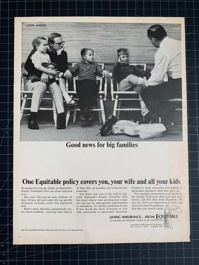 Vintage 1969S The Equitable Insurance Print Ad