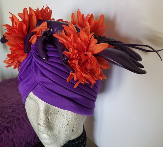 Lobster, Rock Lobster Turban, Turban, Seafood, Lobsterfest, Sealife, B52S, Pinup, Tiki, Tropical Headband