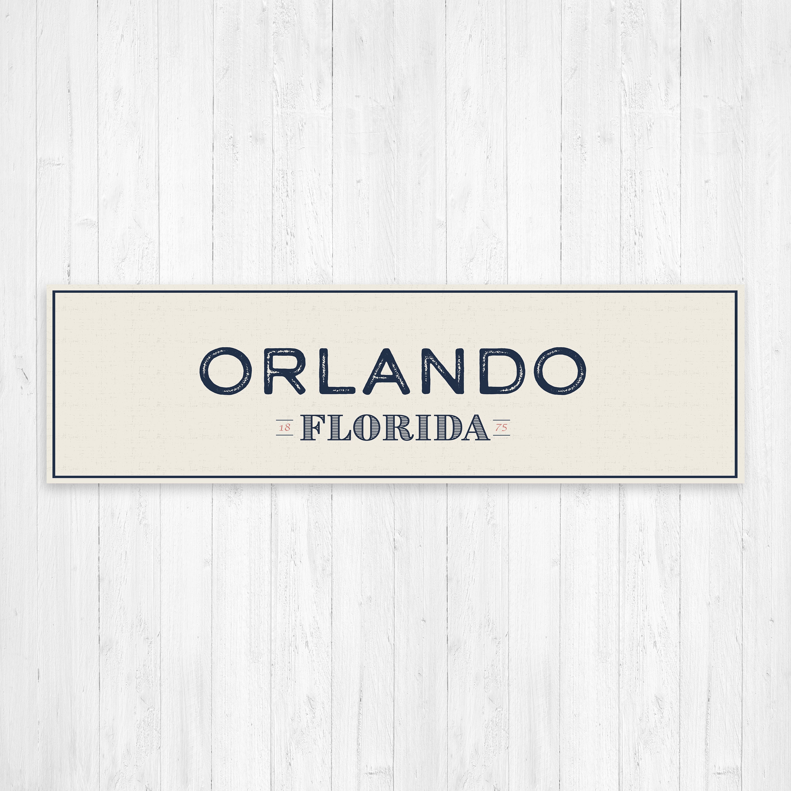 Orlando Florida Wall Canvas, Vintage City Printed On Decor, Art