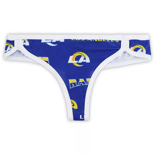 Women's Concepts Sport Royal/White Los Angeles Rams Breakthrough Knit Thong, Size: Large, Blue