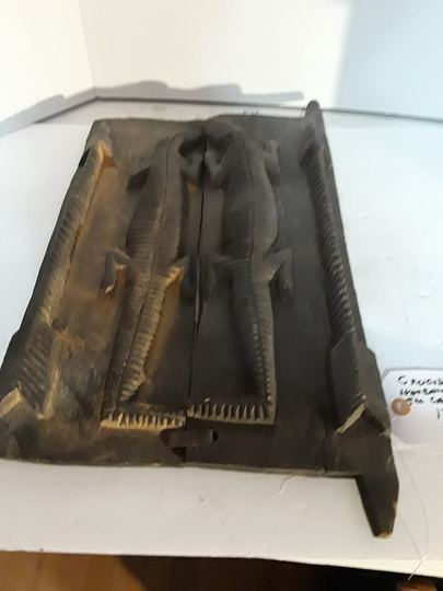 Crocodiles & Arrows On Hand Carved Wood Door From The Camaroons