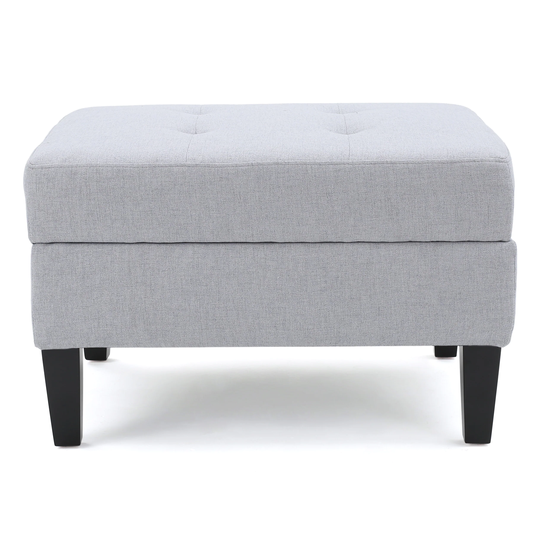 Best Selling Home Decor Zahra Midcentury Light Gray Polyester/Polyester Blend Rectangle Integrated Storage Ottoman | 300124