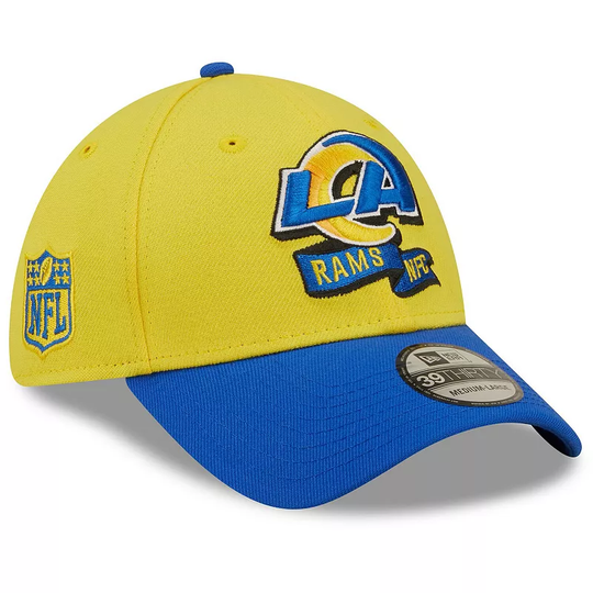 Men's New Era Gold/Blue Los Angeles Rams 2022 Sideline 39THIRTY Flex Hat, Size: Large/XL, LAR Gold