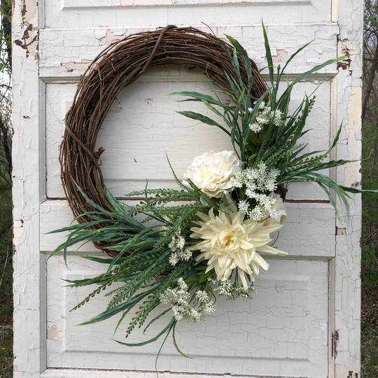 Wreath For Front Door Summer, Spring Wall Decor, Mothers Day Gift, Shabby Chic Spring, Bohemian Wreath, Summer