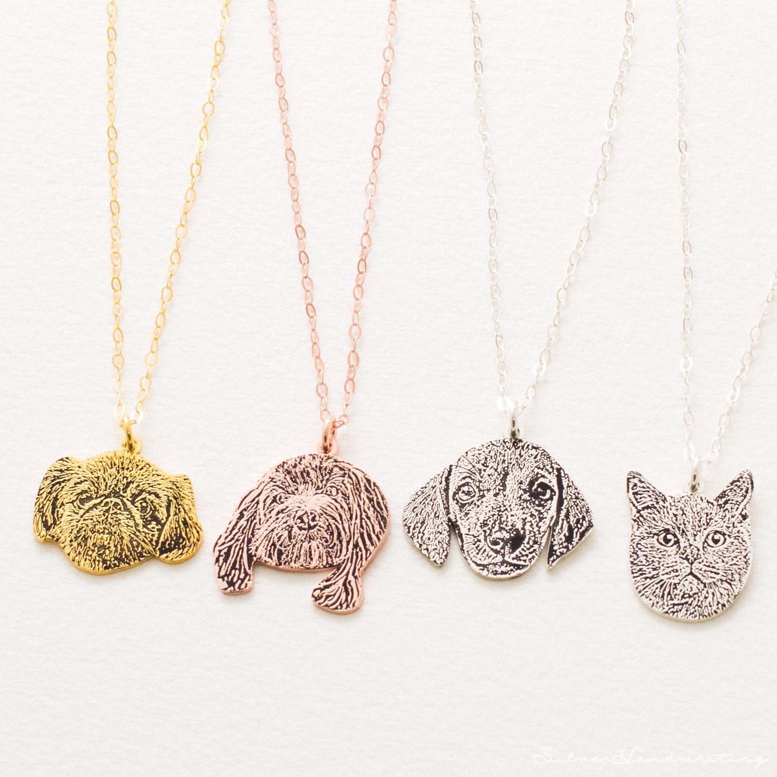 Pet Portrait Necklace Dog Mom Gift Charm Cat Lover For Her Memorial Nm41