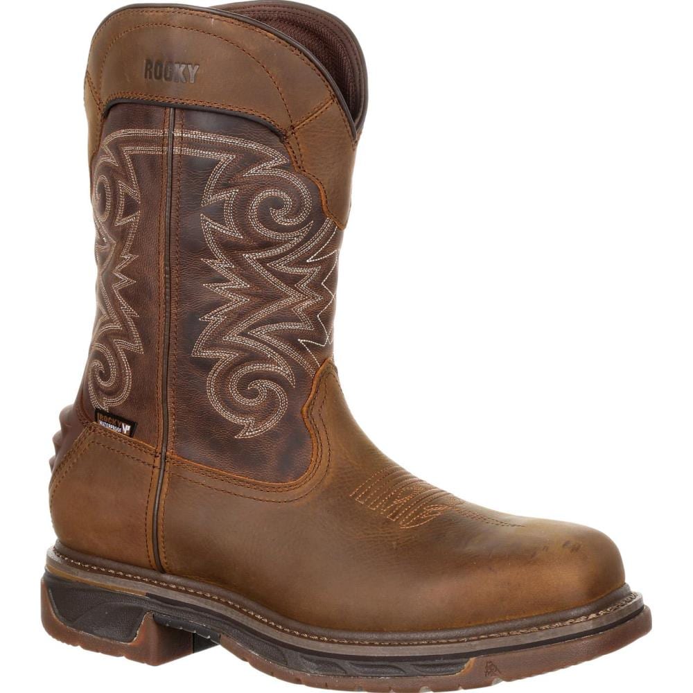 Rocky Size: 8.5 Medium Mens Medium Brown Chocolate Waterproof Work Boots | RKW0249 M 085