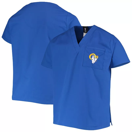 Men's Concepts Sport Royal Los Angeles Rams V-Neck Scrub Top, Size: Large, Blue