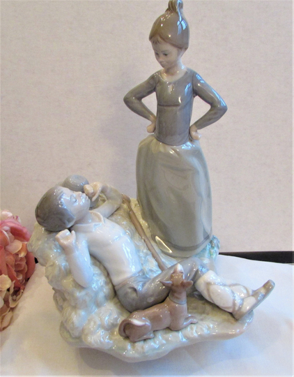 Lladro Caught Asleep in The Hay Porcelain Figurine