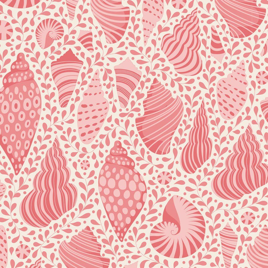 Cotton Beach Blender - Shells Coral | Sold in 1/2 Yard Increments