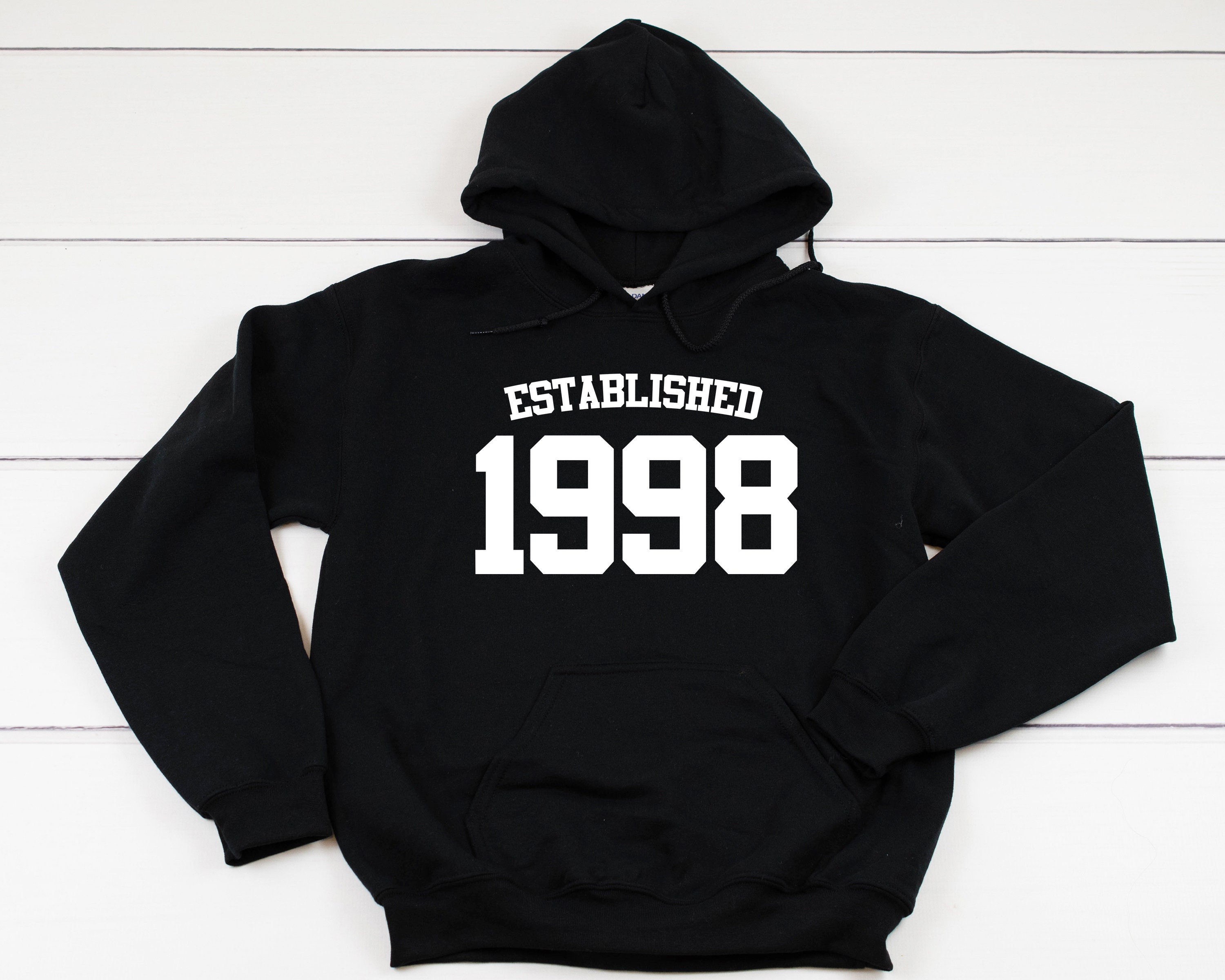 21st Birthday Heavy Blend Hooded Sweatshirt Hoodie, Established 1998 Sweater, B-Day 12 Colors