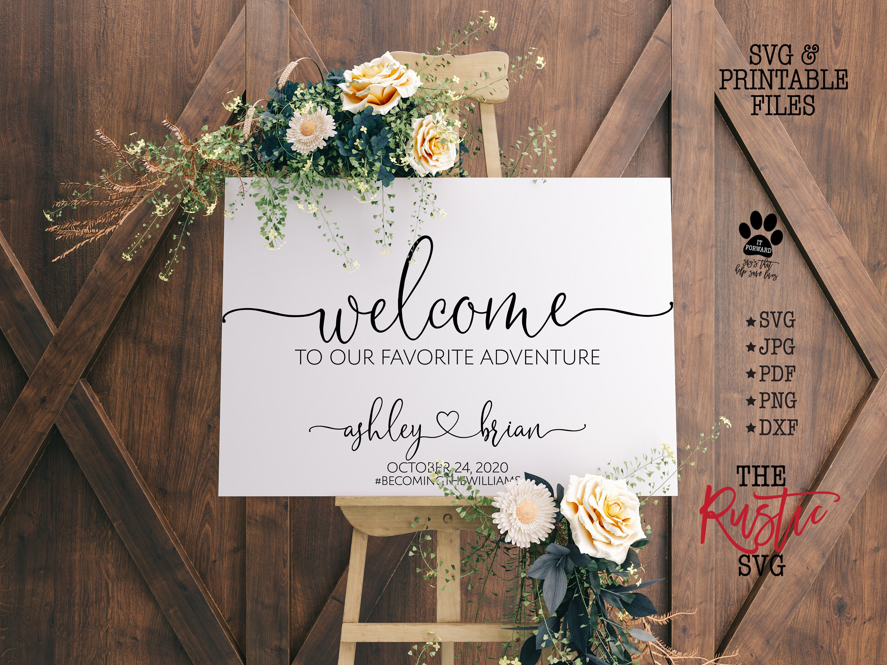 Printable Wedding Welcome Sign, To Our Wedding, Personalized Svg, Jpg, 027