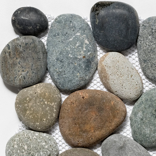 Tile Connection Classic Pebble Tile 11-Pack Grey Blend 12-in x 12-in Natural Stone Pebble Floor and Wall Tile | SC5X7XP3PGO
