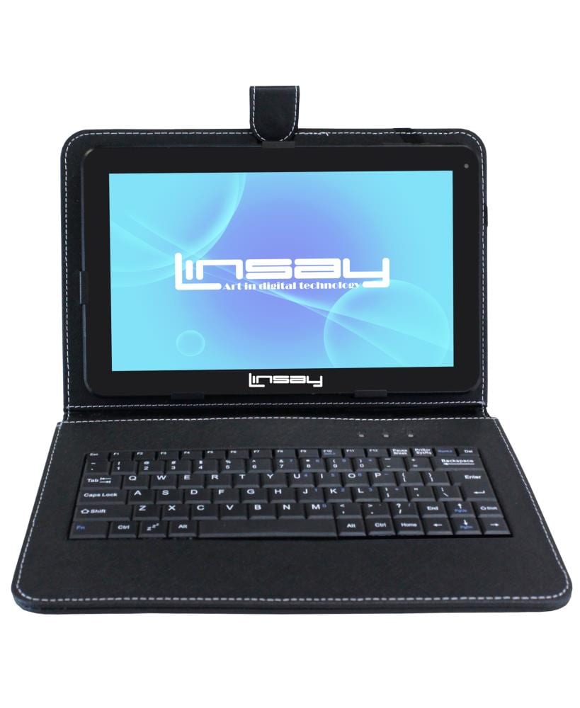 LINSAY 10.1-in Wi-Fi Only Android 10 Tablet with Accessories with Case Included | F10XHDBK