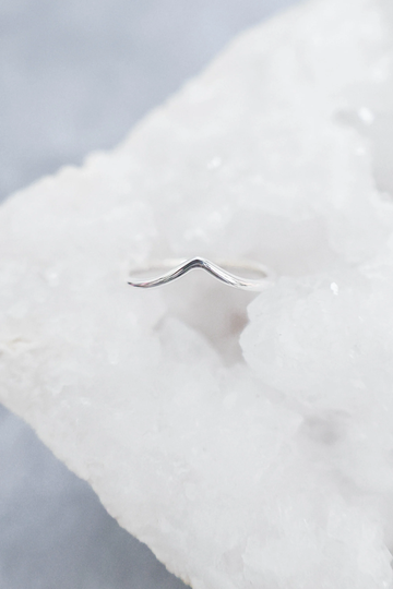 Dainty V Shaped Ring, 925 Sterling Silver Stacking Ring