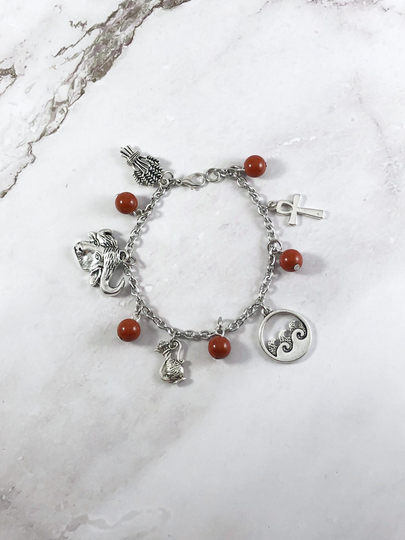 Khnum Charm Bracelet, Egyptian God, Mythology, Kemetic, Deity