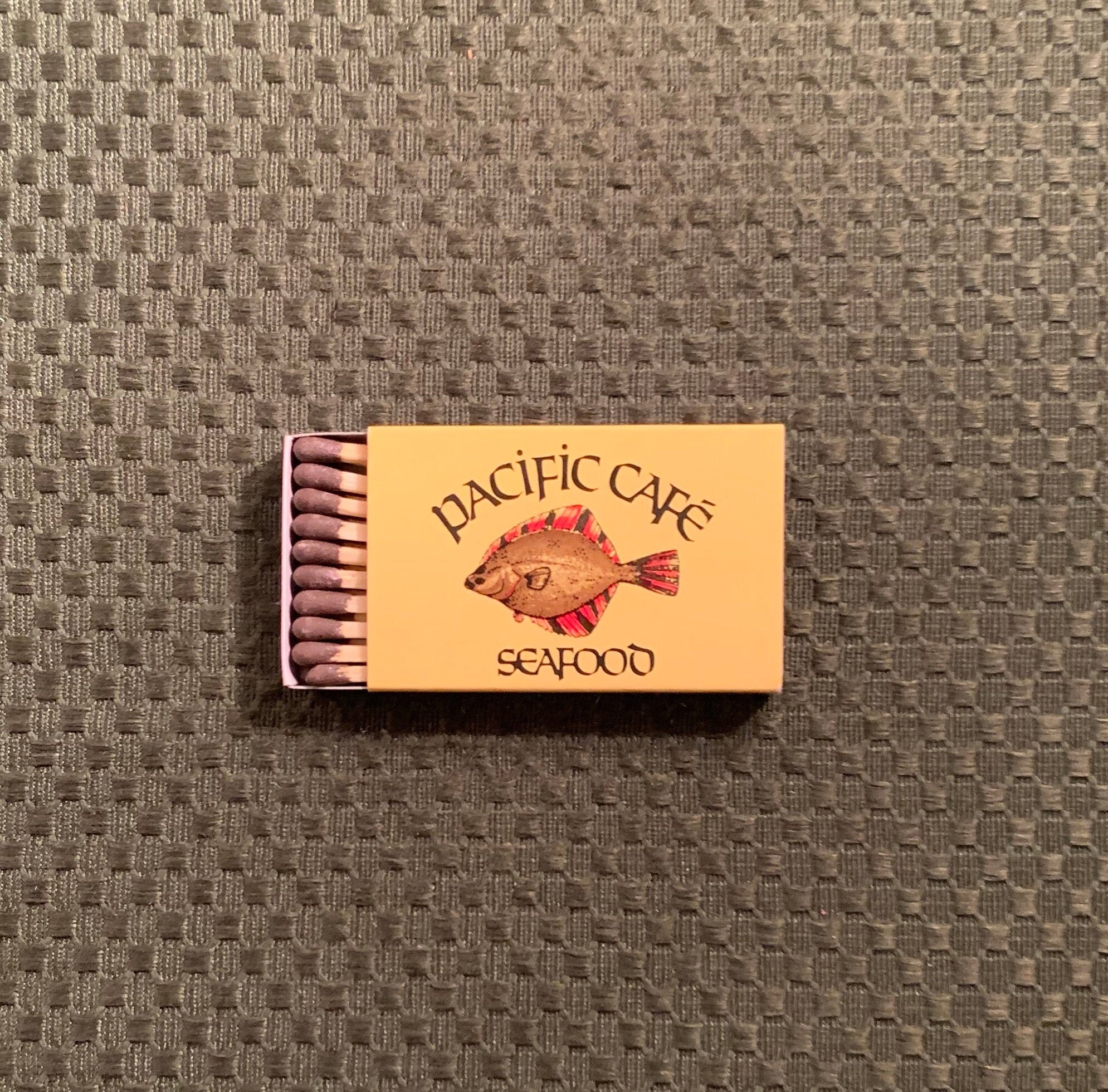 Vintage Matchbook, Pacific Cafe, Seafood, Restaurant, San Francsico, California, Matchbox, with Wooden Match Sticks, Free Ship in Usa
