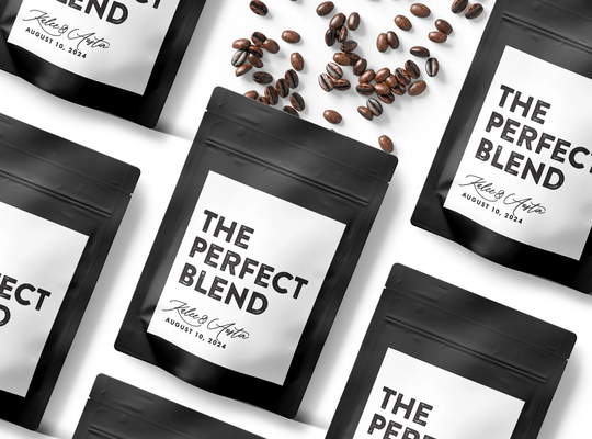 Perfect Blend Wedding Favor - Coffee Bags Customizable Colors Custom Bag Favors Shower Pouch