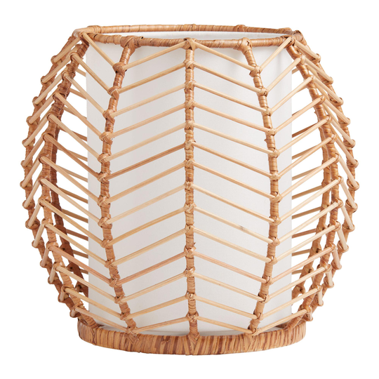 Rattan Hurricane Marina Table Lamp: Natural -