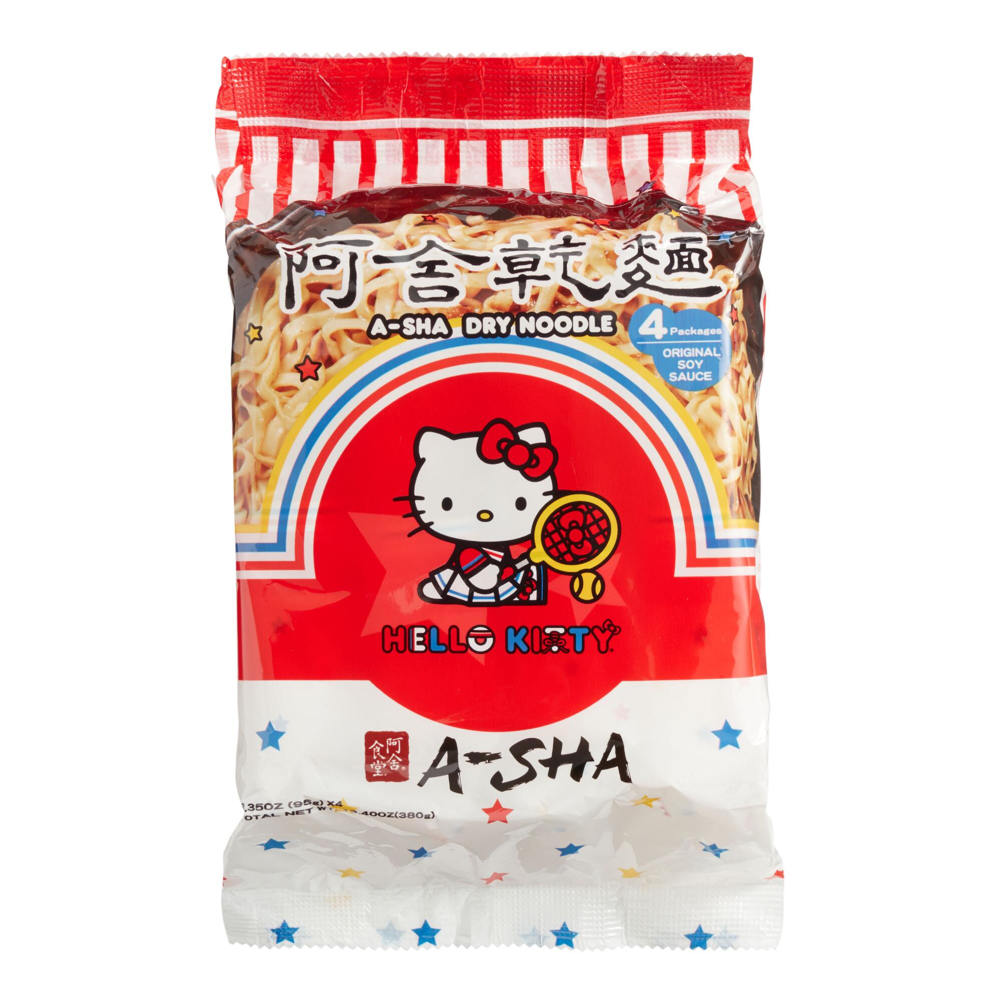 A-Sha Hello Kitty Original Soy Sauce Ramen Noodles 4 Pack by World Market