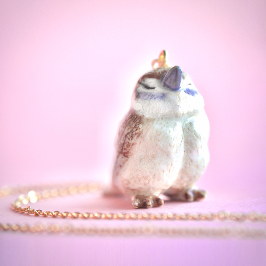 Sparrow Necklace Sparkling Joy That's A Lot Of Joy Bird's Are My Favorite Collectible Porcelain Gifts Eco Friendly Artists(Ap005