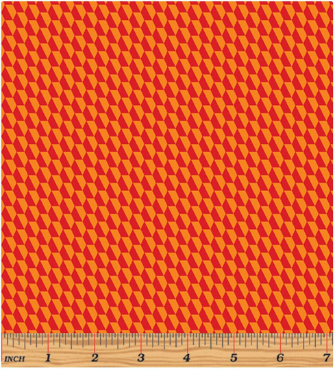 Orange Fabric, Blender Tones Geometric Fabric 100% Cotton For All Sewing Projects